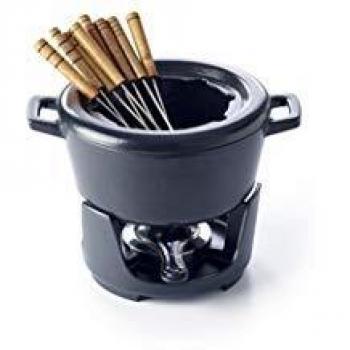 Set de Fondue Beka Nori 2L con 8 Tenedores de Hierro Fundido Negro