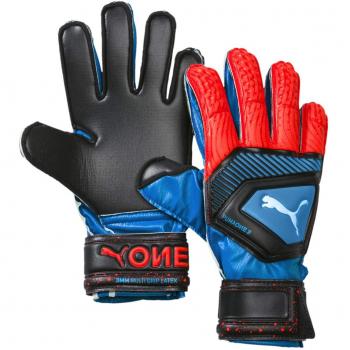 Puma One Protect 3 JR Guantes De Portero, Unisex niños, Bleu Azur/Red Blast Black, 4