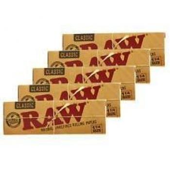 RAW Classic King Size Paper-Lote de 5 Cuadernos de Papel, Amarillo, pequeño