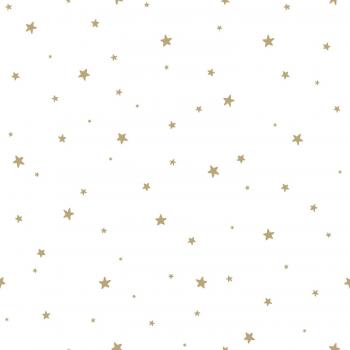 Papel Pintado Estrellas Pequeñas Blanco y Oro - 0,53 x 10,05 m - Estahome