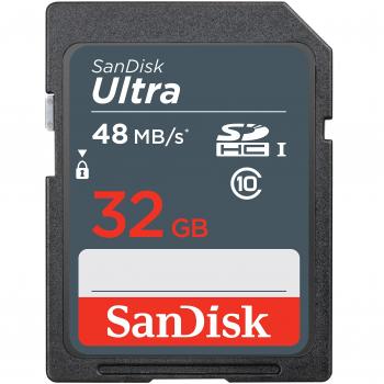 SanDisk Ultra 32 GB SDHC Class 10 Memory Card up to 48 Mbps - Black