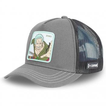 Gorra Unisex Capslab One Piece Zoro Gris con Visera Ajustable