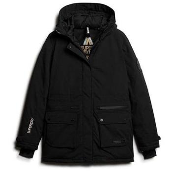Superdry Women's City Padded Black Parka Jacket Size 40