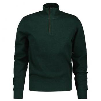 Sudadera de Hombre Gant Sacker Rib de Algodón con Cierre de Media Cremallera Verde XL