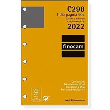 Finocam - Recambio Anual 2022 1 Día Página, de Enero 2022 a Diciembre 2022