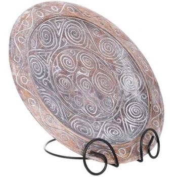 Centro de Mesa de Cerámica Hecho a Mano WANDERLUST DECO 34x34x4,5 cm - Diseño Elegante para Decoración de Mesa Moderna