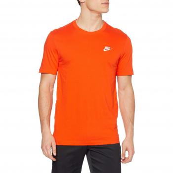 Nike M NSW Club tee T-Shirt, Hombre, Team Orange/White, L