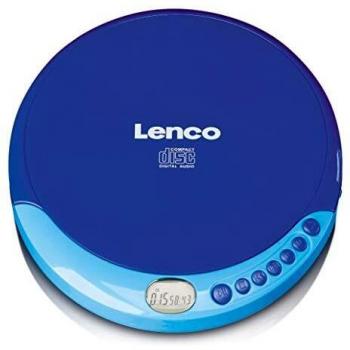 Lenco CD-011 - Reproductor de CD portátil Walkman - Diskman - CD Walkman - Con auriculares y cable de carga micro USB - Azul