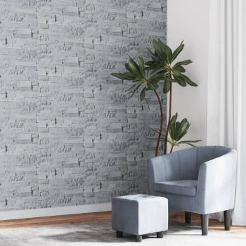 Papel pintado 3D no tejido aspecto piedra gris claro 10x0,53 m