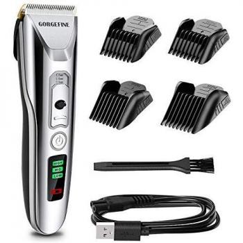 Cortapelos Hombre Profesional Gorgefine, Recortadora de Barba, Recortadora de Barba Hombre, Cuchillas de Cerámica, 4 Peines Guiados