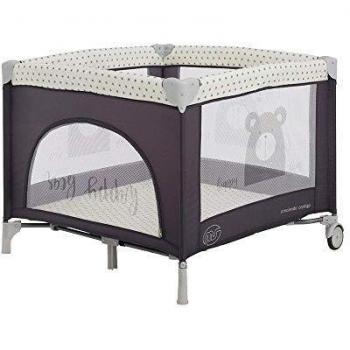 ms Innovaciones 830107 - Parque para Bebe con Ruedas y Bolsa para Transporte, 93 x 93 cm, Gris Oscuro