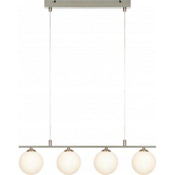 Lámpara colgante de acero 4 focos QUATTRO, lámpara colgante de techo con barra lineal de 4 luces, material acero, tipo de bombilla G9