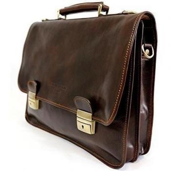 24H bolsa en Vera Pelle Made in Italy Fiorano Creeo Colección VECCHI VASCO de Brown