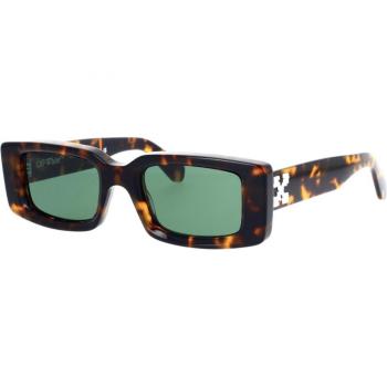 Off-White Oeri016 Arthur Sunglasses, Color: 6455 Havana Green, Unisex, Squadrata Shape, Size: ONE SIZE, Brown Male