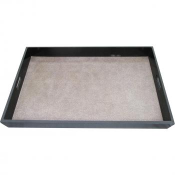 Fundashop FCPV40 - Bandeja alemana, decorada en galuchat, madera, color gris