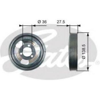 Polea de Vibración Torsional GATES TVD1117 para Cigüeñal