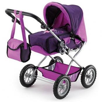 Bayer Design 15012AA, Cochecito de muñecas Combi Grande, Ajustable, transformable, Plegable, Lila, Color