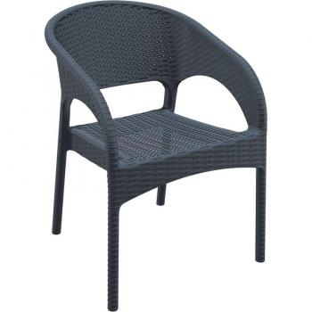 Panama Rattan Armchair - Dark Grey