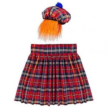 WIDMANN 01107 ? Juego de Cuadros, Kilt y Sombrero con Pelo , color/modelo surtido
