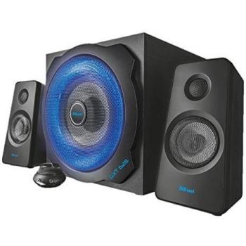 Trust Gaming GXT 628 Tytan Altavoces PC Gaming 2.1 con Subwoofer LED, 120 W, Jack 3,5 mm, Sistema de Altavoces para Ordenador, Portátil, Smartphone, Tablet - Negro