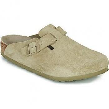 Birkenstock Boston Suede Clogs - Faded Khaki Grey - Men's Size 43