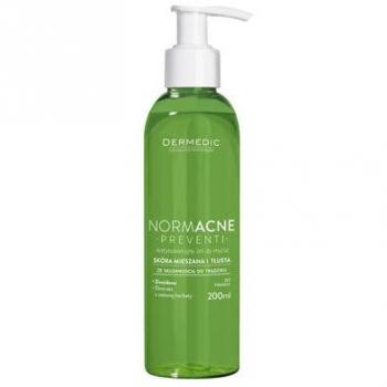 DERMEDIC - NORMACNE - PREVENTI - Antibacterial cleansing facial gel - 200 g -Recommended for everyday cleansing of combination and oily skin with a tendency for acne lesions. Can also be used to wash your back - Hypoallergenic