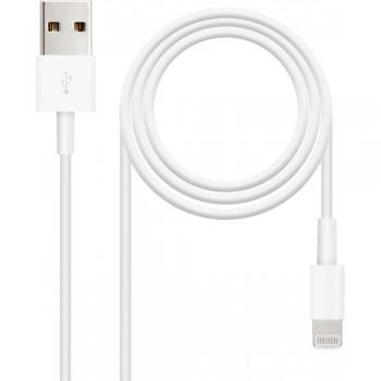 Nanocable 10.10.0400 - Cable Lightning a USB-A, Macho-Macho, 50 cm, Blanco