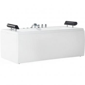 Bañera de hidromasaje de acrílico sanitario blanco plateado LED 172 x 83 cm moderno