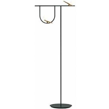Lámpara de pie LED Artemide Yanzi con atenuador táctil y acabado en dorado