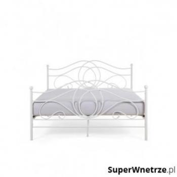 Cama de Metal Blanca 160x200 cm con Somier de Listones y Cabecero Clásico Boho Lyra