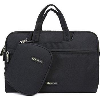 Evecase Maletín para 11,6 pulgadas, Funda Universal con Cojín para ratón, Negro