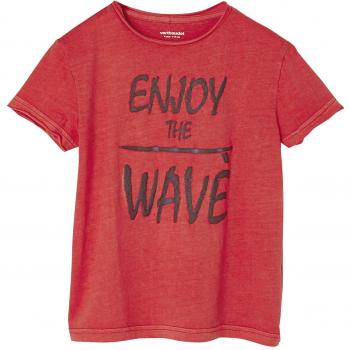 VERTBAUDET Camiseta Para Niño de Manga Corta Naranja Fuerte LISO con Motivo 3A