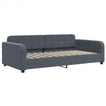 Sofá cama terciopelo gris oscuro 100x200 cm sin colchón, moderno y decorativo