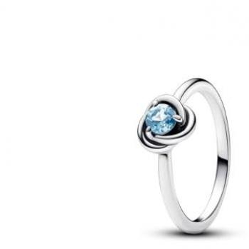 Anillo en plata de ley Círculo Eternity Azul Aguamarina para Mujer 192993C03