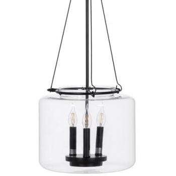 Lámpara de Techo Negro Cristal Hierro 220-240 V 35 x 35 x 72 cm