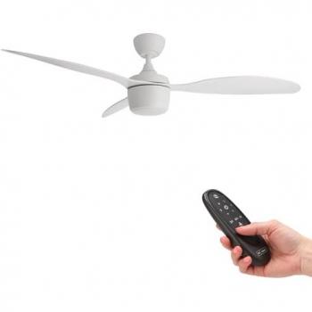 Ventilador de Techo LED 18W Blanco con Motor DC y Mando a Distancia - 6 Velocidades, Silencioso, Función Verano-Invierno, Temporizador