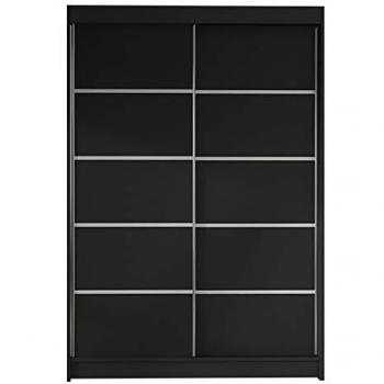 Armario Corredero Atlanta 150, Negro, 200x120x58cm, 5 Estantes
