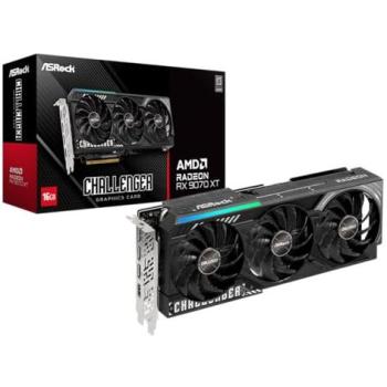Tarjeta Gráfica ASRock Radeon RX 9070 XT Challenger 16GB GDDR6 OC, Arquitectura AMD RDNA 4, Reloj Boost de 2970 MHz, PCIe 5.0, Triple Refrigeración