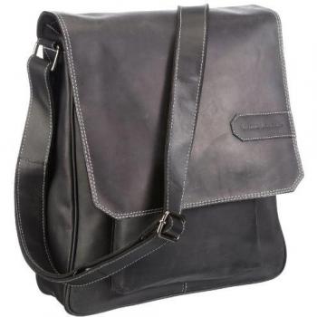 Bruno Banani Bag_4 - Bolso de hombro de cuero unisex, color negro, talla 30x38x9 cm