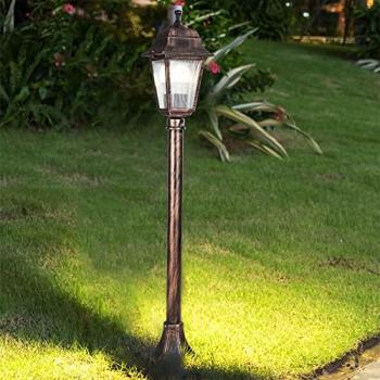 Lámpara de Pie para Exterior Keighley 1xE27 IP44 Metal Plástico 100 cm Cobre Cepillado