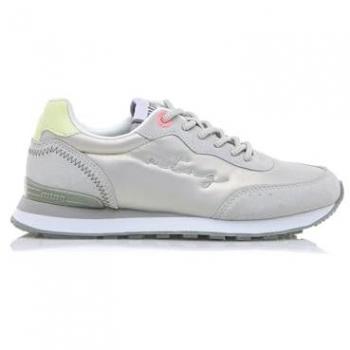 Zapatillas Deportivas Mujer Joggo Plata con Cierre de Cordones y Puntera Redonda