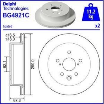 Disco de freno DELPHI BG4921C