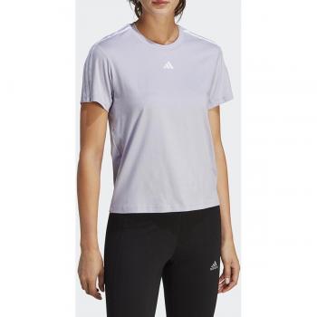 Camiseta adidas AEROREADY Train Essentials 3 bandas lila para mujer