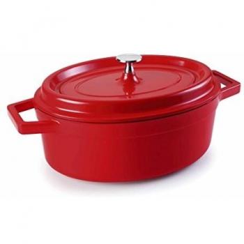 Lacor - 25931 - Cacerola Oval Aluminio Fundido 31x25 cms - Rojo