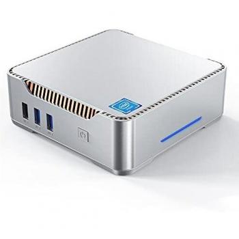 Mini PC Windows 10 Pro, Intel Celeron N3350 Mini Desktop PC 8GB DDR3 128 GB eMMC, Mini Ordenador Compatible con 4K HD, HDMI/VGA Port 3, Dual WLAN, Gigabit Ethernet, BT4.2