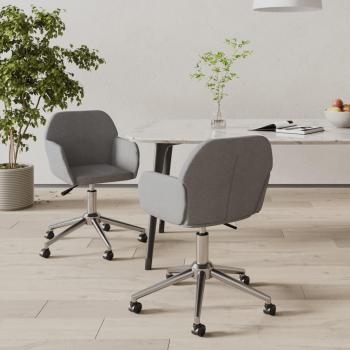 Light Grey Fabric Swivel Dining Chairs (Set of 2)