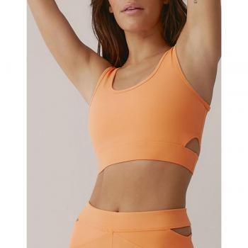 Top deportivo de sujeción media Black Limba Lucy - Tangerine - M