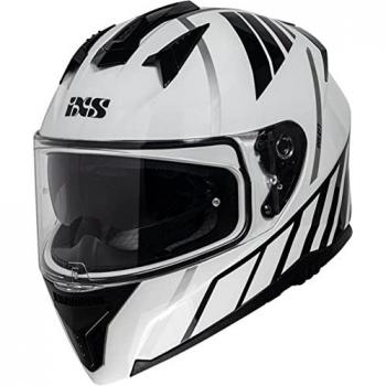 iXS Casco Integral 217 2.0 Blanco-Negro con diseño aerodinámico, sistema de ventilación eficiente, interior acolchado y desmontable, visor ajustable, homologación de seguridad ECE 22.05 y talla