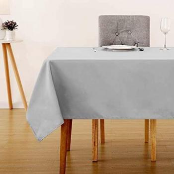 Deconovo Manteles Mesa Rectangular para Cocina 132 x 229 cm Gris Claro