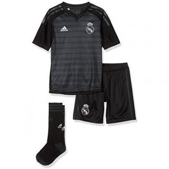 Adidas Real Madrid 2018/2019 Camiseta y Pantalón 2ª Equipación, Niños, Negro, 140